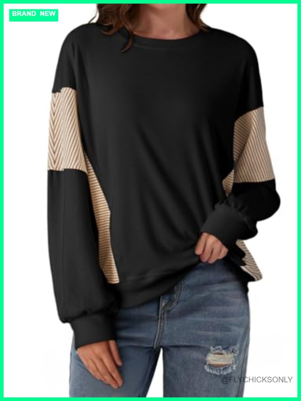 Oversized Crewneck Sweatshirt Long Sleeve Soft Knit Tunic Fall Winter